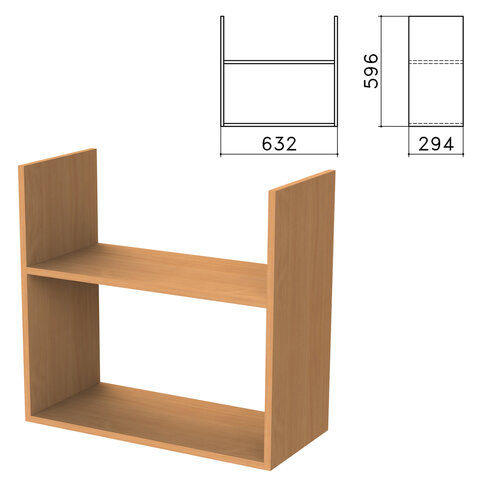 Полка навесная настенная "Бюджет", 632х294х596 мм, груша ароза, 402668-336