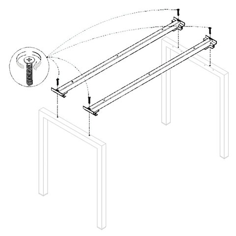 Траверса стола на металлокаркасе "Арго", КОМПЛЕКТ 2 шт., для ширины 1800 мм