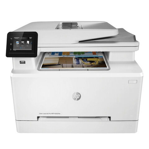 МФУ лазерное ЦВЕТНОЕ HP Color LaserJet Pro M283fdn "4 в 1", 21 стр./мин, 40000 стр./месяц, ДУПЛЕКС, сетевая карта, 7KW74A