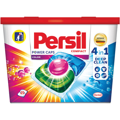 Средство для стирки в капсулах 21 шт. PERSIL (Персил) "Power caps Color", 2465300