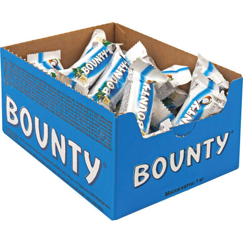 Конфеты шоколадные BOUNTY minis, весовые, 1 кг, картонная упаковка, 56727