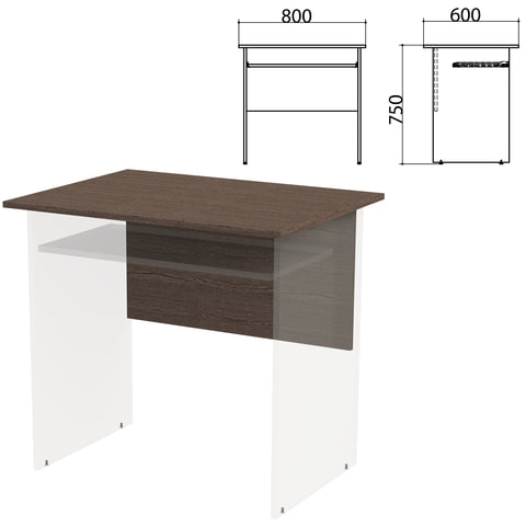 Столешница, царга стола компьютерного "Канц" 800х600х750 мм, цвет венге, СК25.16.1